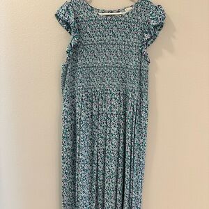 A New Day Dress in Green and Purple Floral